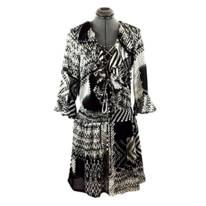 ARDEN B Abstract Black & White Tribal Print Dress, Size M. NWT!